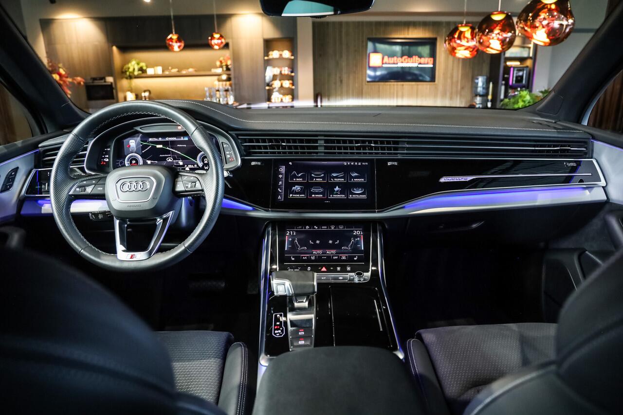 Audi Q7 55 TFSI e quattro S-Line Black, Sportst. Electr/ Memory, Adaptive Air, ACC, Head-Up, Bose Sound, Virtual Cockpit, Stand verw, Top View, Stuur verwarmd, Soft Close, Keyless, 4 Zone, Matrix, Tour/ Park/ Ambiente+/ City/ Spiegel Pakket, Trekhaak Electr, 21'