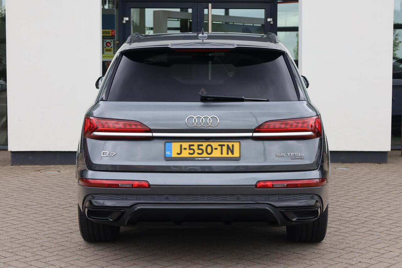 Audi Q7 55 TFSI e quattro Pro Line S 380PK / 280kW Hybride, Lederen bekleding, 21" LMV, honingraat, servo sluiting portieren, dodehoek sensor, achteruitrijcamera, parkeersensoren voor en achter, voorstoelen verwarmbaar, Bose Sound System, verstelbare achterbank, 