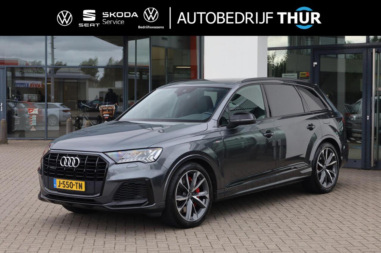 Audi Q7 55 TFSI e quattro Pro Line S 380PK / 280kW Hybride, Lederen bekleding, 21" LMV, honingraat, servo sluiting portieren, dodehoek sensor, achteruitrijcamera, parkeersensoren voor en achter, voorstoelen verwarmbaar, Bose Sound System, verstelbare achterbank, 