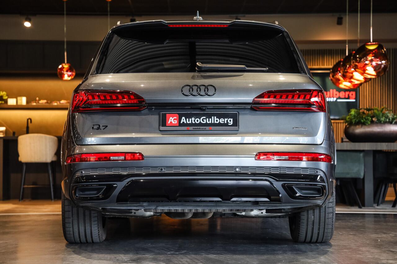 Audi Q7 55 TFSI e quattro S-Line Black, Sportst. Electr/ Memory, Adaptive Air, ACC, Head-Up, Bose Sound, Virtual Cockpit, Stand verw, Top View, Stuur verwarmd, Soft Close, Keyless, 4 Zone, Matrix, Tour/ Park/ Ambiente+/ City/ Spiegel Pakket, Trekhaak Electr, 21'