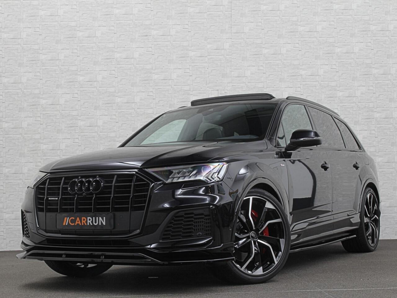 Audi Q7 55 TFSI e S-Line | Panorama | Leder | Luchtvering | LED-Matrix | Keyless-Go | 22 inch | Memory | Stoelverwarming V+A | Camera | Virtual-Cockpit | 3-Zone Clima | Draadloos Laden | Standkachel | Getint Glas |