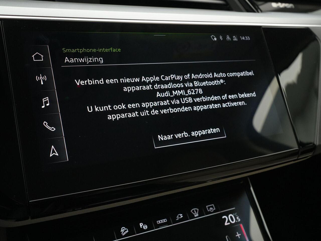 Audi Q8 e-tron 50 340 pk S-tronic quattro Advanced Edition 95 kWh | Rondomzicht camera | Panoramadak | Luchtvering | Standkachel | Bang & Olufsen Premium 3D sound | 21 inch