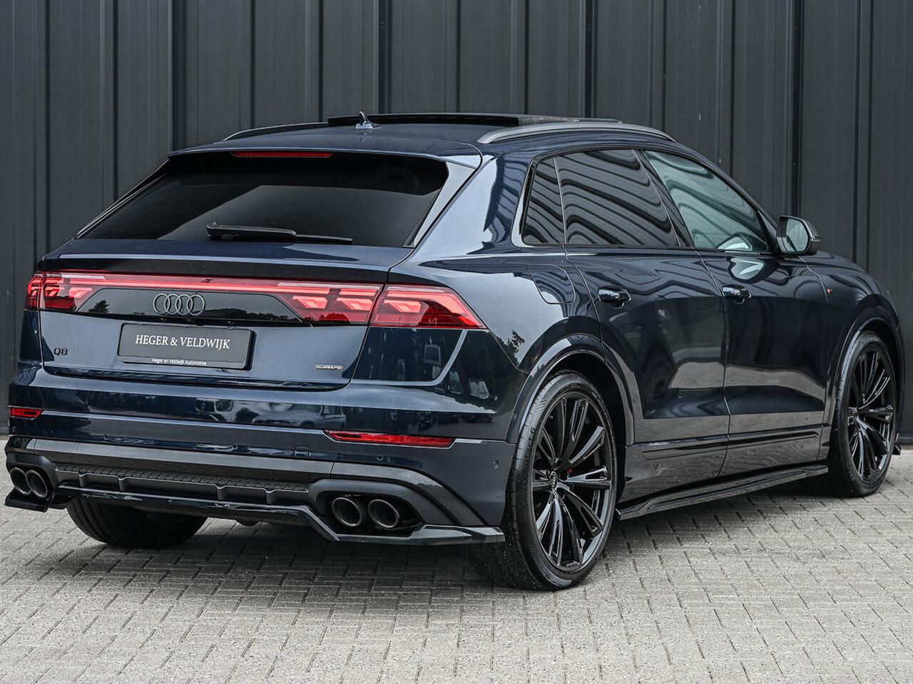 Audi Q8 60 TFSI e QUATTRO PRO LINE S COMPETITION | PANORAMADAK | CARBON | BANG & OLUFSEN ADVANCED | S-SEATS | CARBON INLEG | 360 CAMERA | HEAD-UP | AMBIANCE INTERIEUR | TREKHAAK | ADAPTIVE CRUISE | 4-WHEELBESTURING | SOFT-CLOSE | LUCHTVERING |