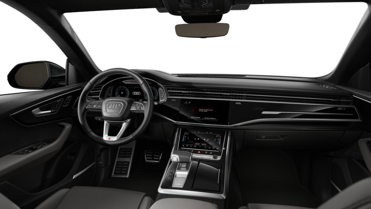 Audi Q8 55 TFSI e 394 Tiptronic Pro Line S Automaat | Vierwielbesturing | Privacy glas (donker getint) | Glazen panoramadak | Bang & Olufsen Premium 3D | Sportstoelen plus voorin | Optiekpakket zwart plus | Velgen Audi Sport, 10-spaak-trapezoïde, zwart, 10,0Jx23,