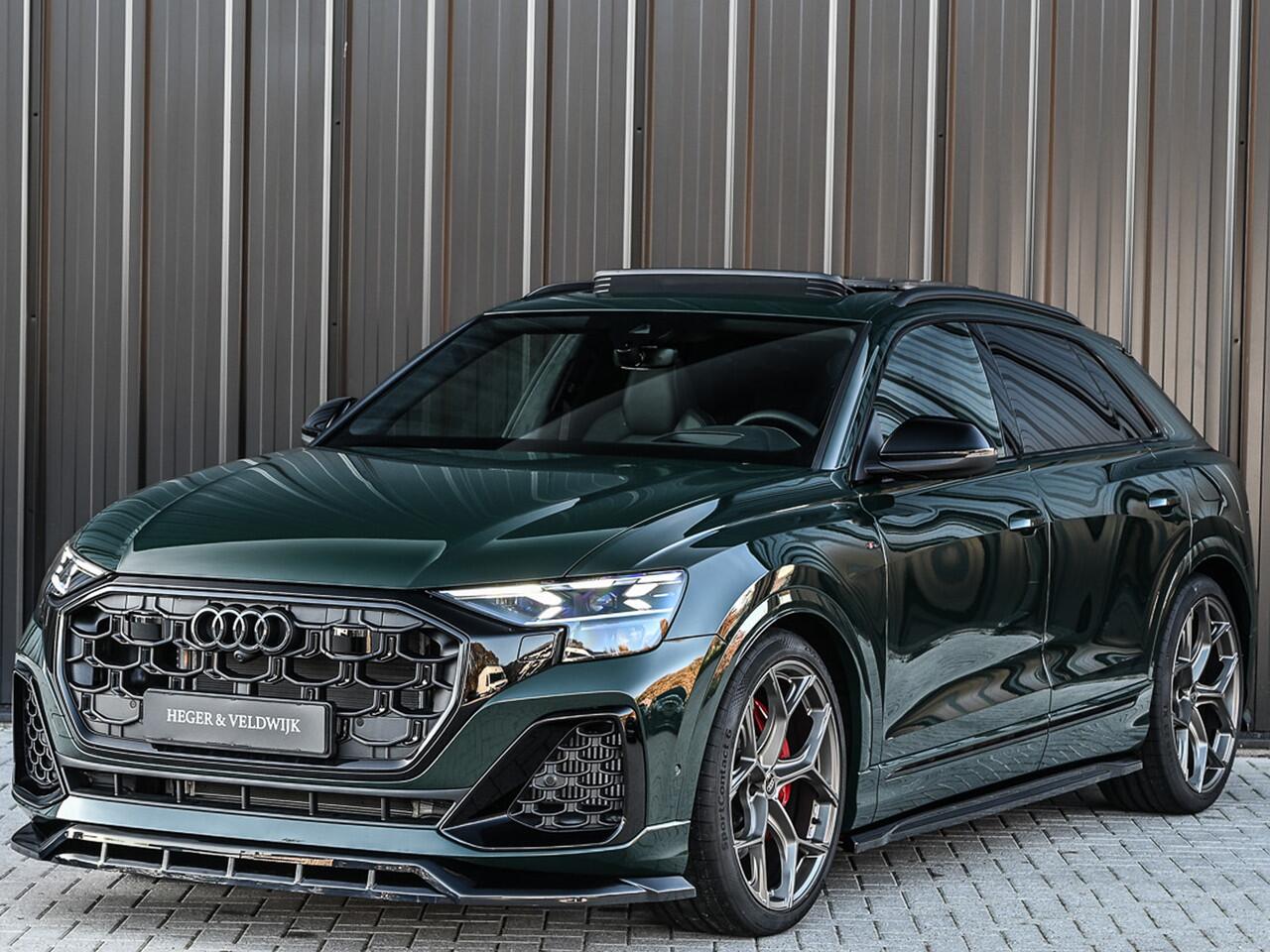 Audi Q8 60 TFSI e QUATTRO PRO LINE S COMPETITION | PANORAMADAK | 4 WIEL BESTURING | ALCANTARA HEMEL | AMBIANCE VERLICHTING | STOELMASSAGE | STOEL VENTILATIE EN -VERWARMING | HEAD-UP | 360 CAMERA | ELEKTR. TREKHAAK | SOFT CLOSE | LEDEREN DASHBOARD | GOODWOOD GRE