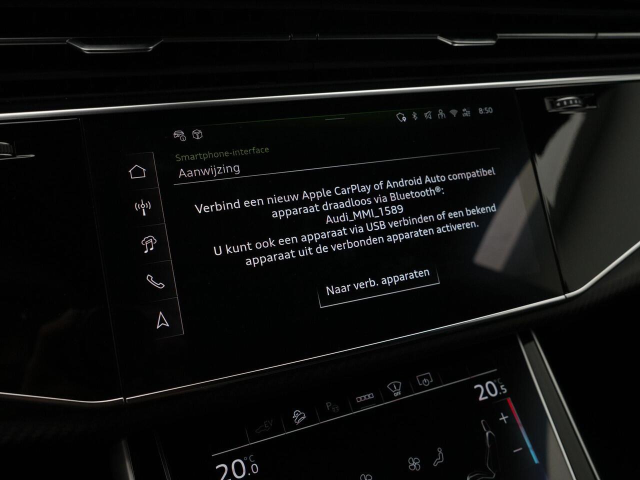 Audi Q8 60 TFSI e quattro 490 PK | Competition | Goodwood Green (Audi Exclusive) | Panoramadak | Trekhaak | Vierwielsturing | Sportstoelen plus | Laser LED | Bang & Olufsen | Rondomzicht camera