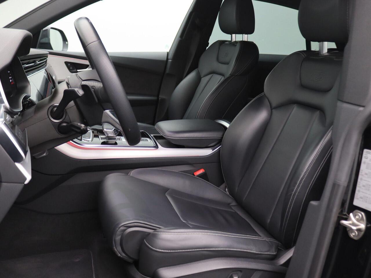 Audi Q8 55 TFSI e quattro Pro Line S 380PK S-Tronic S-Line, Servosluiting, Nachtzichtcamera, Memorystoel, Keyless, Elektr. Achterklep, Achteruitrijcamera, PDC voor en achter, Navi, Stoel-Stuurverwarming, Trekhaak, 21" LM Velgen