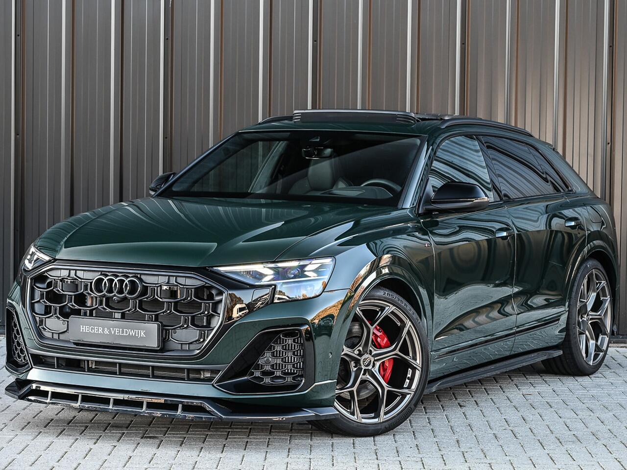 Audi Q8 60 TFSI e QUATTRO PRO LINE S COMPETITION | PANORAMADAK | 4 WIEL BESTURING | ALCANTARA HEMEL | AMBIANCE VERLICHTING | STOELMASSAGE | STOEL VENTILATIE EN -VERWARMING | HEAD-UP | 360 CAMERA | ELEKTR. TREKHAAK | SOFT CLOSE | LEDEREN DASHBOARD | GOODWOOD GRE