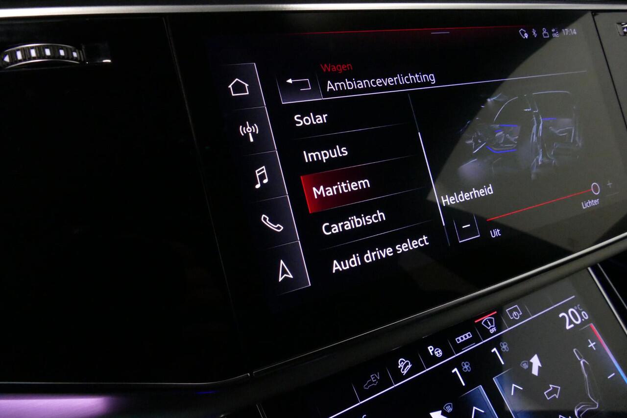 Audi Q8 60 TFSI e quattro Competition / S-Line / HD Matrix LED / Servosluiting / RS-Sportstoelen / Elektr. verstelbare voorstoelen / Head-Up Display / Stuur- & stoelverwarming / 360 graden camera / Bang & Olufsen Sound / Achterbank verwarming / 22'' LMV / Trekhaa