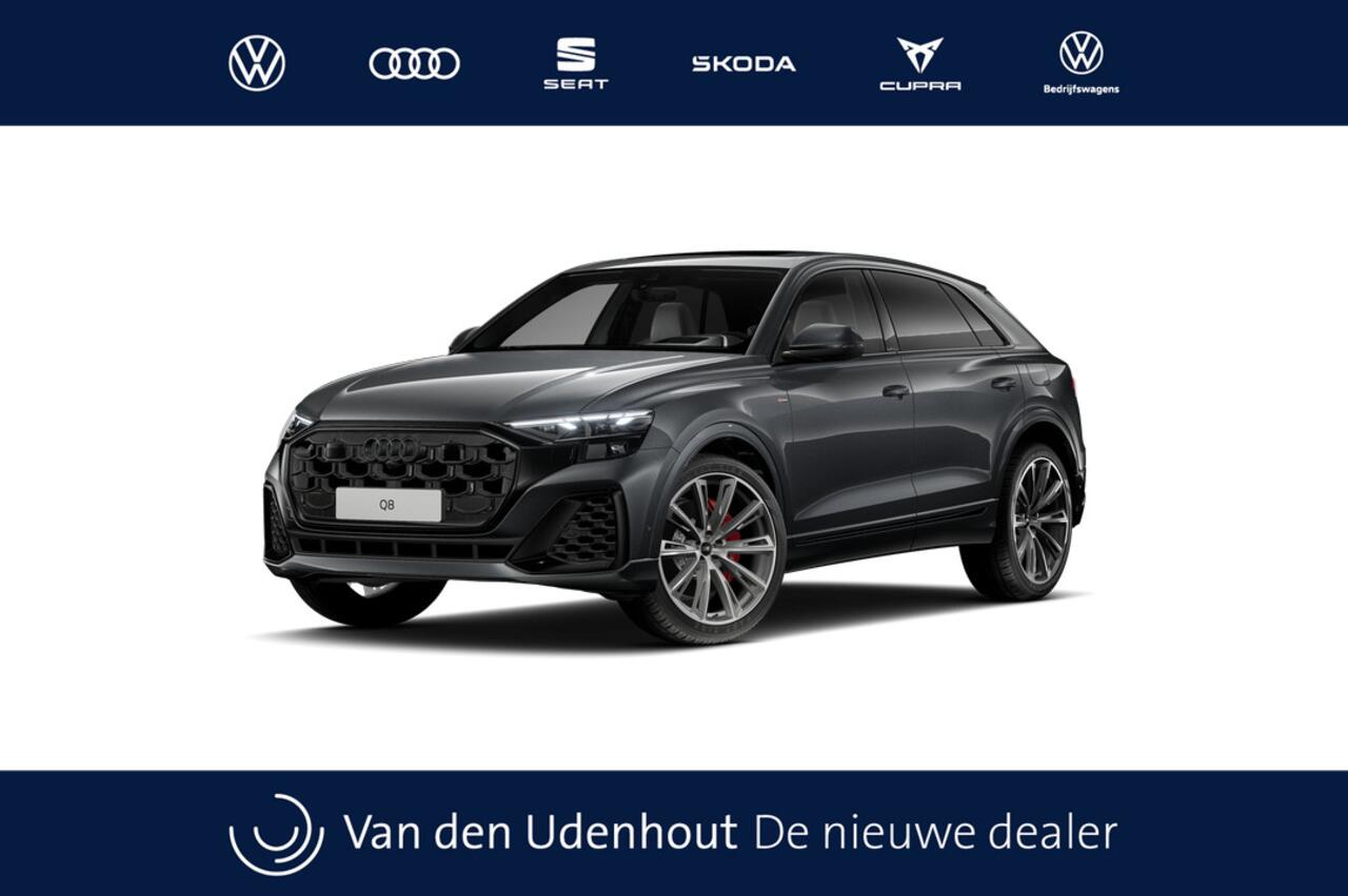 Audi Q8 55 TFSI e 394 Tiptronic Pro Line S Automaat | Vierwielbesturing | Glazen panoramadak | Optiekpakket zwart plus | Privacy glas (donker getint) | Sportstoelen plus voorin | Bang & Olufsen Premium 3D
