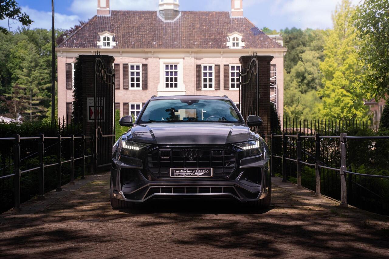 Audi Q8 55 TFSI quattro Prior bodykit en tuning 430PK pano digi-cockpit Vossen 23"lmv head-up keyless entry en start Matrix verlichting 4-zone clima ACC black-line B&O 360 Camera Led-verlichting lane-assist