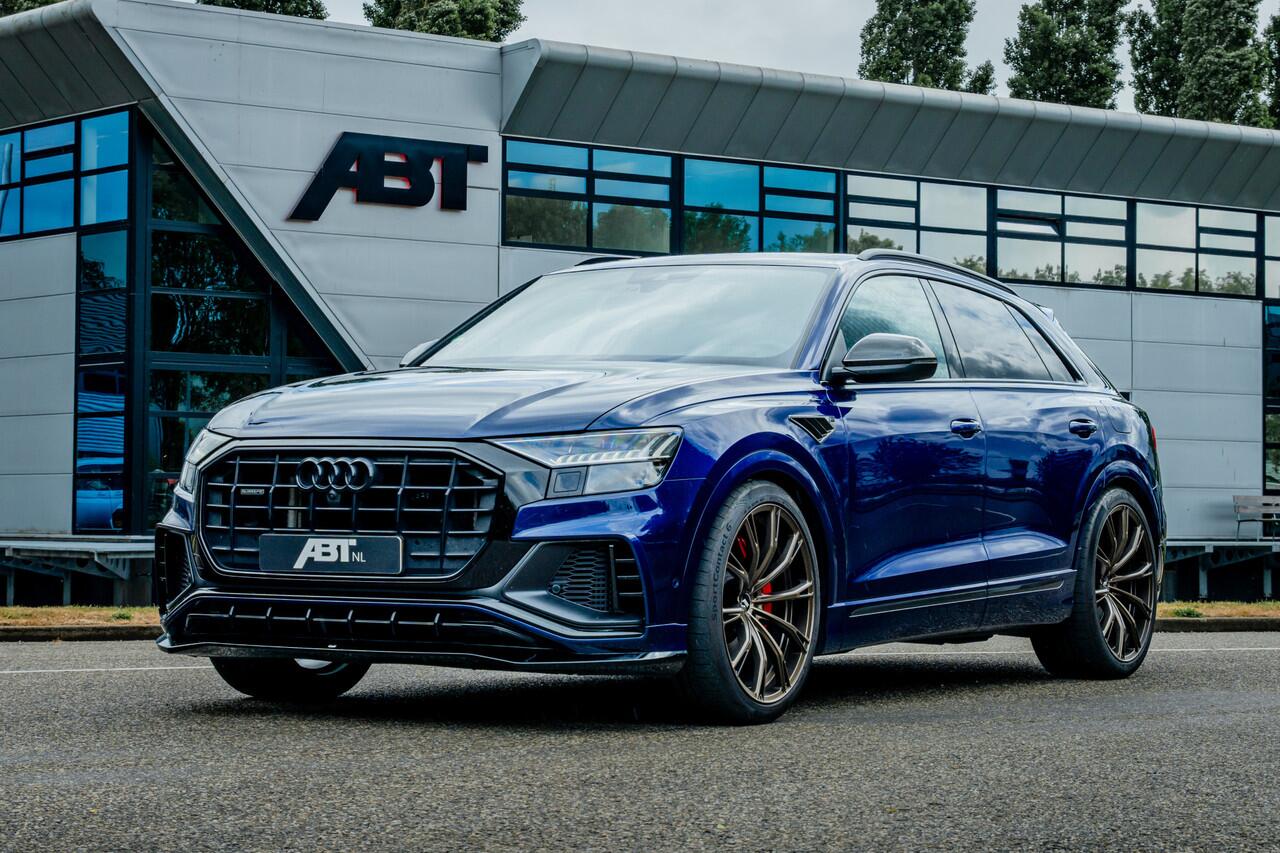 Audi Q8 55 TFSIe 465 pk quattro ABT Aero Pro Line S | ABT Power S 465pk | Panoramadak | Carbon exterieur pakket | Uitgebreid leder pakket | Rode stiksels | B&O premium | panorama dak | Matrix LED | massage | S-Sportstoelen