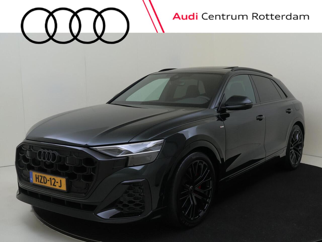 Audi Q8 55 TFSI e quattro Pro Line S Exclusive kleur Tiefgruen Pareleffect | Panoramadak | Supersportstoelen | Stoelventilatie | OLED achterlichten | Adaptive cruisecontrol