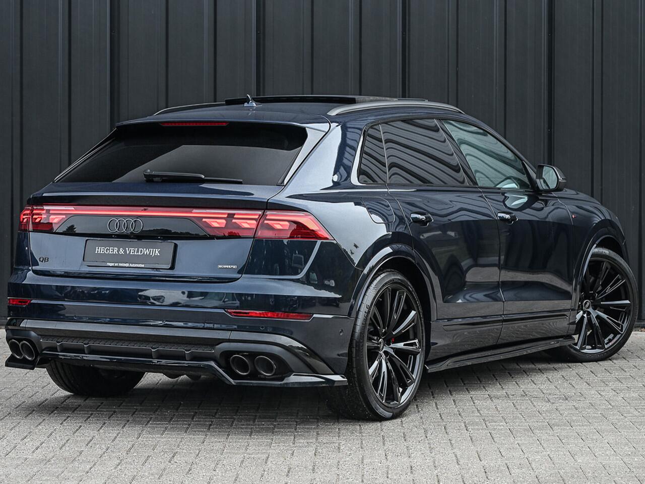 Audi Q8 60 TFSI e QUATTRO PRO LINE S COMPETITION | PANORAMADAK | CARBON | BANG & OLUFSEN ADVANCED | S-SEATS | CARBON INLEG | 360 CAMERA | HEAD-UP | AMBIANCE INTERIEUR | TREKHAAK | ADAPTIVE CRUISE | 4-WHEELBESTURING | SOFT-CLOSE | LUCHTVERING |