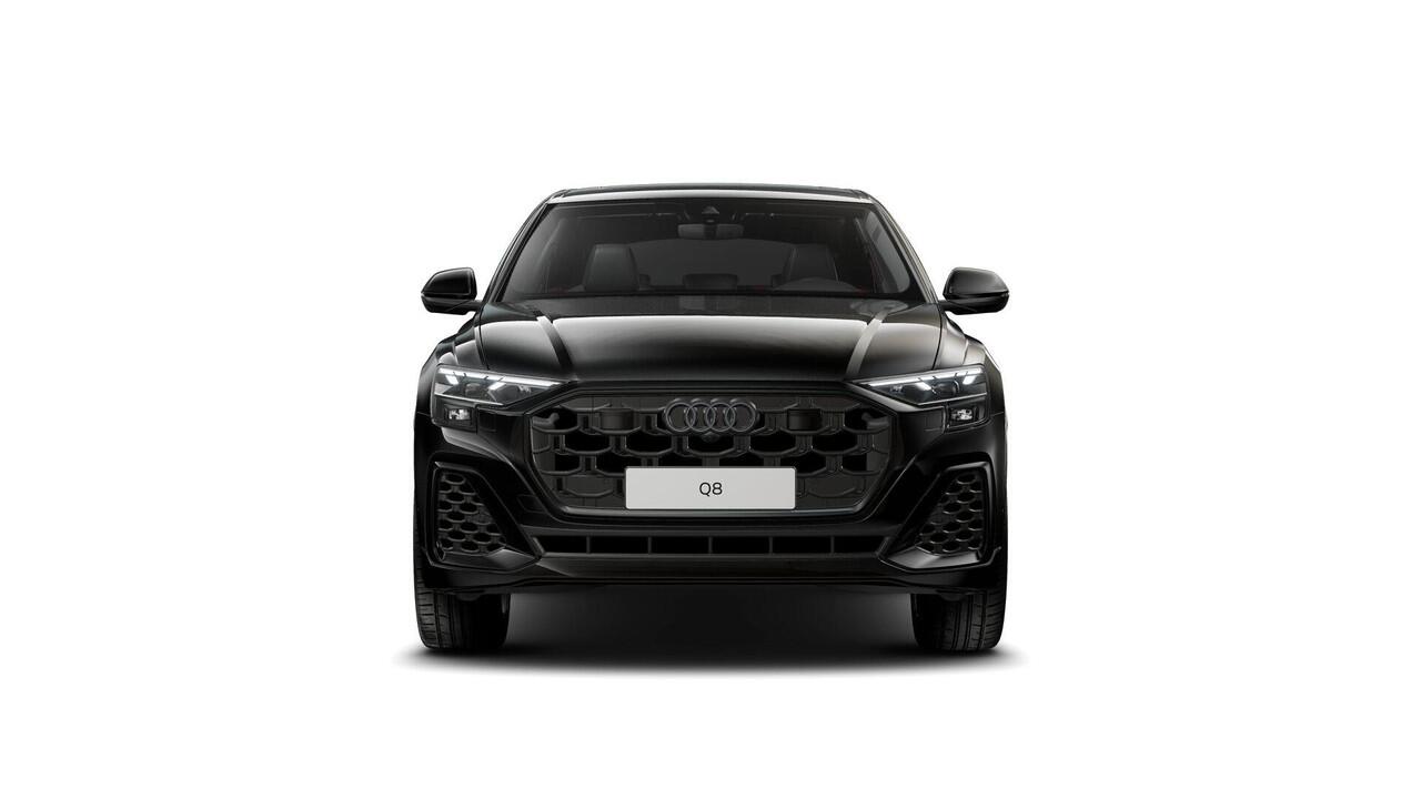 Audi Q8 55 TFSI e quattro Pro Line S 394pk | Rood stiksel / Gordels | Panoramadak | B&O | Vierwielbesturing | Ass.Plus.Remote | Sportstoel Plus | 23'' inch Zwart | Trekhaak |