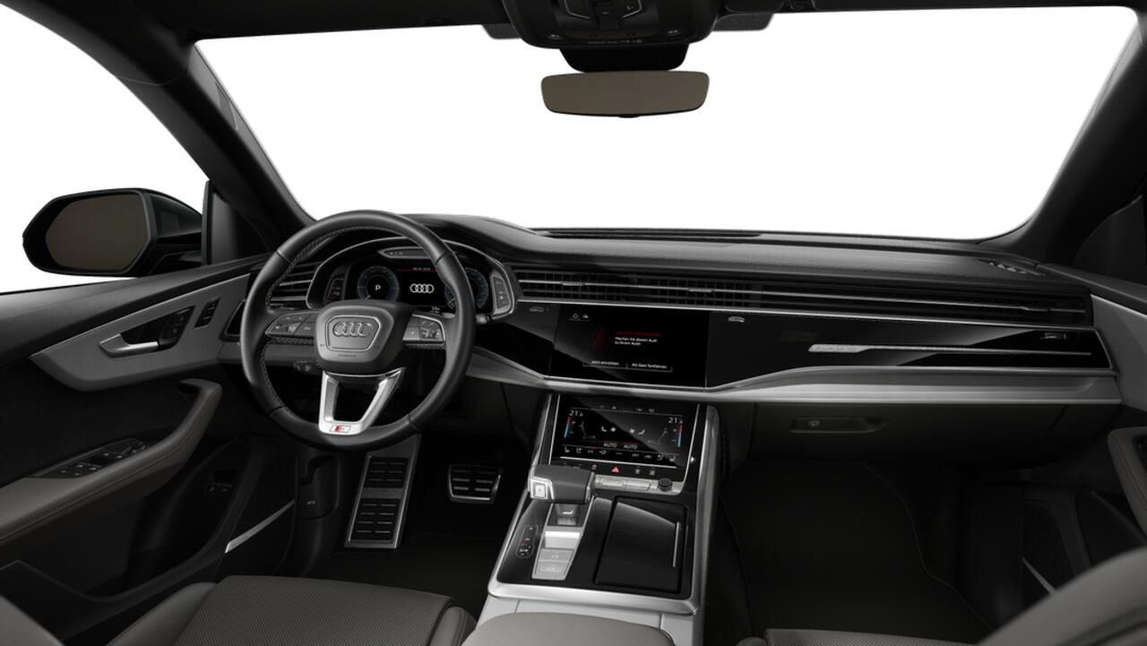 Audi Q8 55 TFSI e 394 Tiptronic Pro Line S Automaat | Vierwielbesturing | Sportstoelen plus voorin | Glazen panoramadak | Optiekpakket zwart plus | Privacy glas (donker getint) | Bang & Olufsen Premium 3D