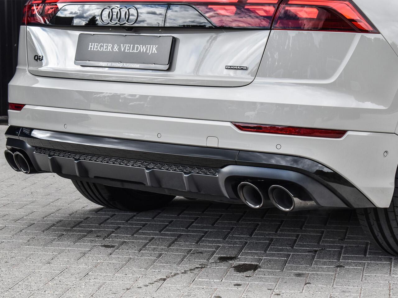 Audi Q8 60 TFSI e QUATTRO PRO LINE S COMPETITION | PANORAMADAK | BANG & OLUFSEN ADVANCED | S-SEATS | CARBON INLEG | HEAD-UP | 360 CAMERA | MEMORY SEATS | ADAPTIVE CRUISE | AMBIANCE INTERIEUR | SOFT-CLOSE | LEDEREN INTERIEUR DELEN | TREKHAAK