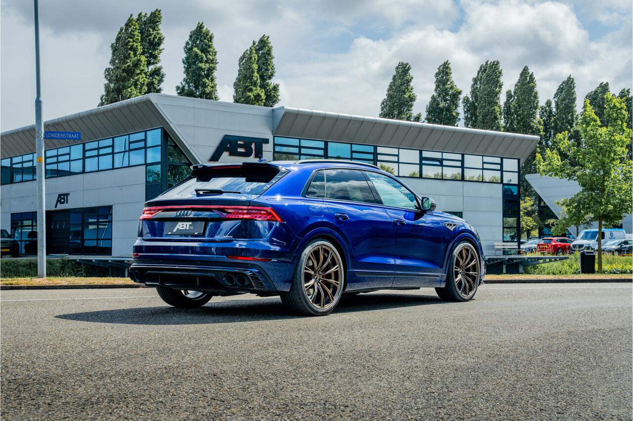 Audi Q8 55 TFSIe 465 pk quattro ABT Aero Pro Line S | ABT Power S 465pk | Panoramadak | Carbon exterieur pakket | Uitgebreid leder pakket | Rode stiksels | B&O premium | panorama dak | Matrix LED | massage | S-Sportstoelen