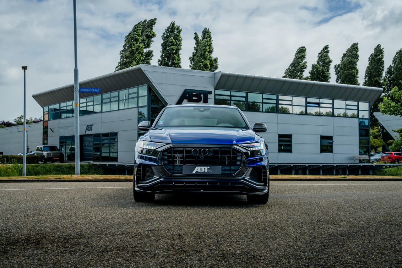Audi Q8 55 TFSIe 465 pk quattro ABT Aero Pro Line S | ABT Power S 465pk | Panoramadak | Carbon exterieur pakket | Uitgebreid leder pakket | Rode stiksels | B&O premium | panorama dak | Matrix LED | massage | S-Sportstoelen
