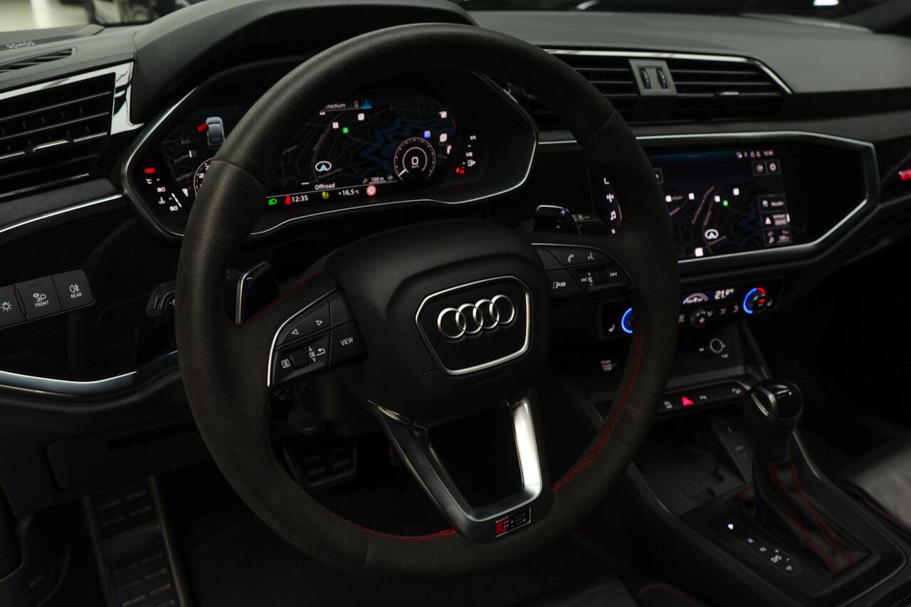 Audi RS Q3 RSQ3 Sportback TFSI 360° Panorama ACC Sonos Memory Leer Navi Sonos Climate voor en achter PDC 21" LM velgen Fabrieksgarantie t/m 2029!