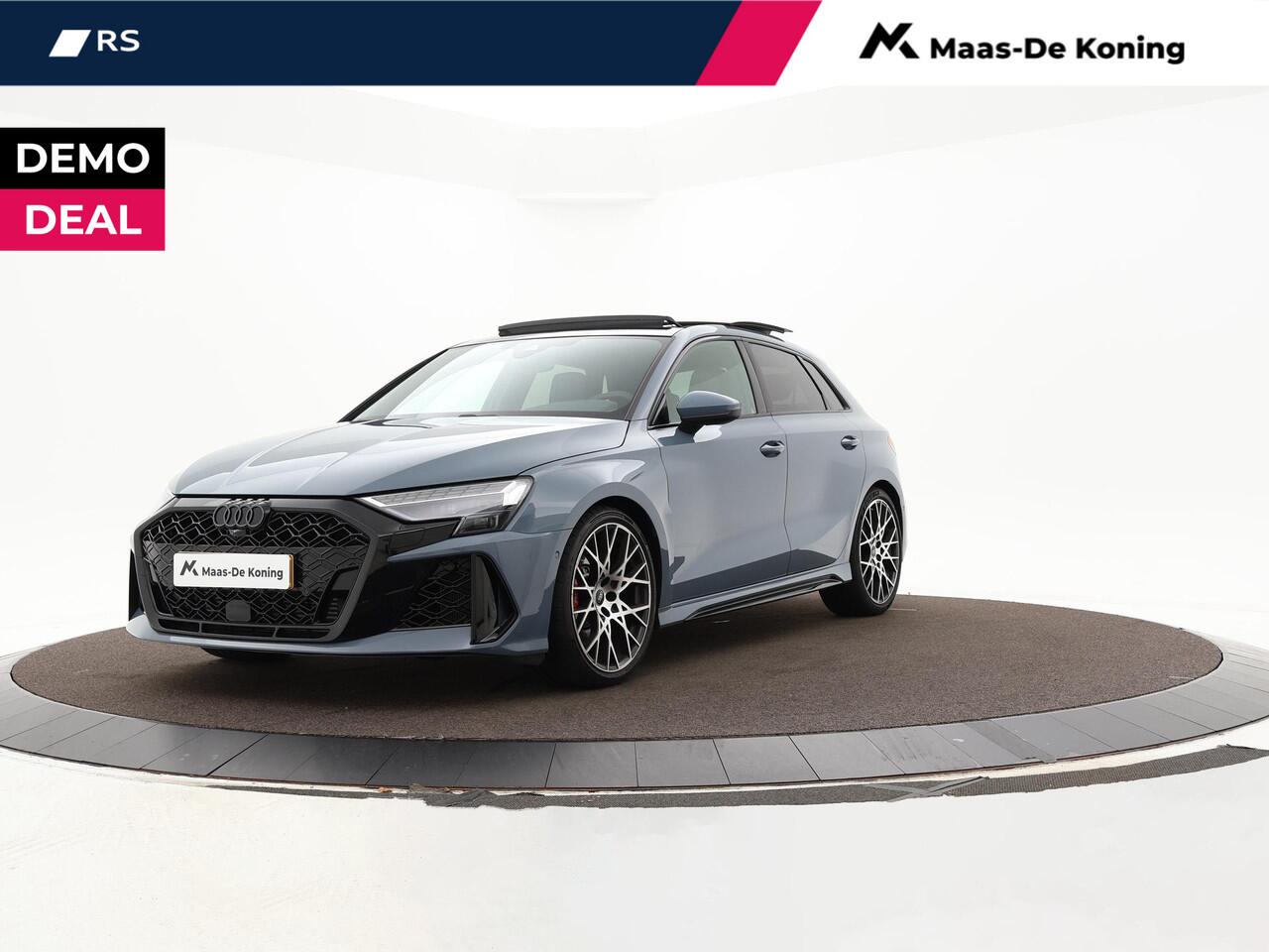 Audi RS3 Sportback 2.5 TFSI quattro 400 PK · Topsnelheid 280 km/h · RS Sportuitlaat · SONOS Premium 3D · Glazen panoramadak