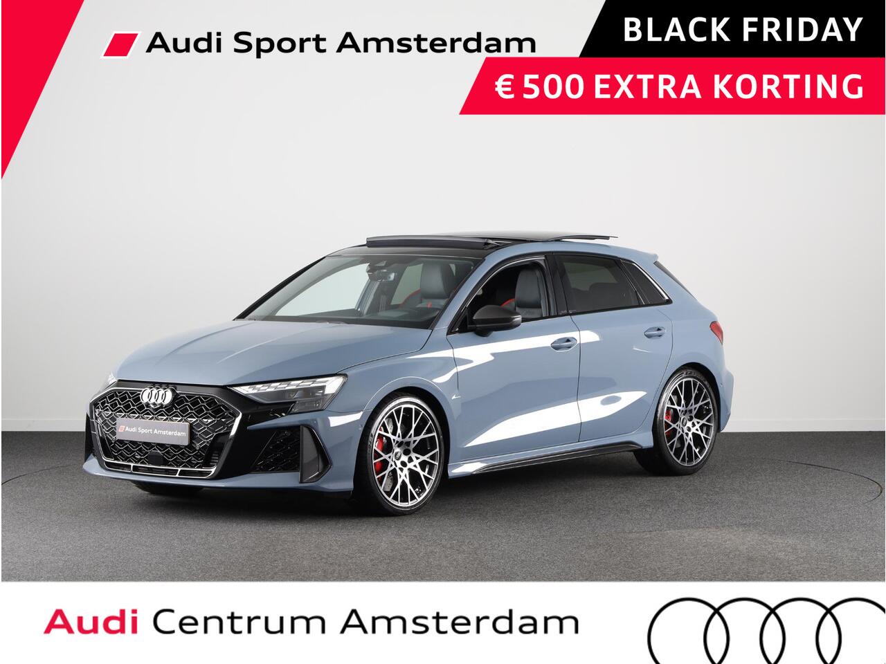 Audi RS3 Sportback 2.5 TFSI quattro 400pk | Private Lease vanaf ¤ 1.433,- per maand | Panoramadak | RS-sportuitlaatsysteem | RS carbon glanszwart | topsnelheid 280 km/h | Adaptief onderstel