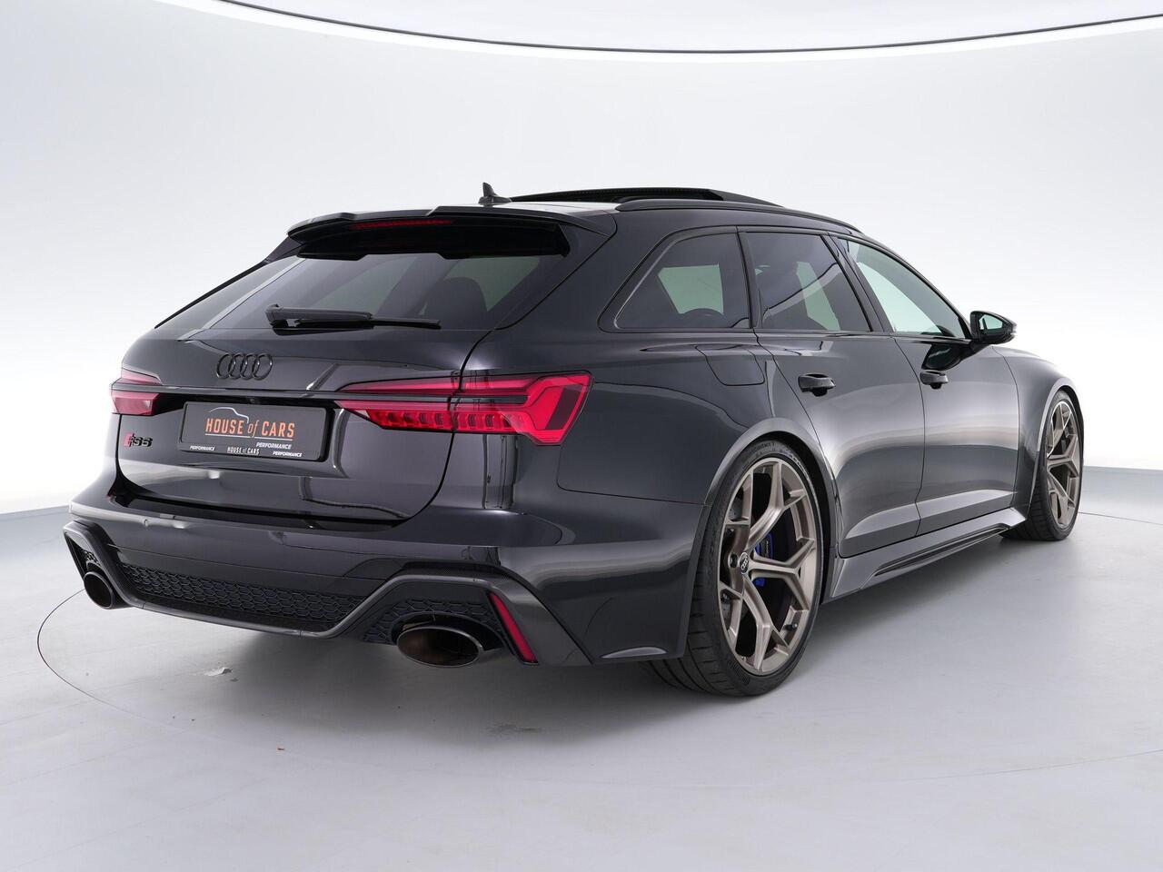 Audi RS6 Avant 600pk TFSI quattro |B&O Advanced|dynamic plus pakket|carbon pakket|luchtvering|keramisch|panoramadak|dynamic steering|HUD|BLIS|stoelventilatie|matrix LED|