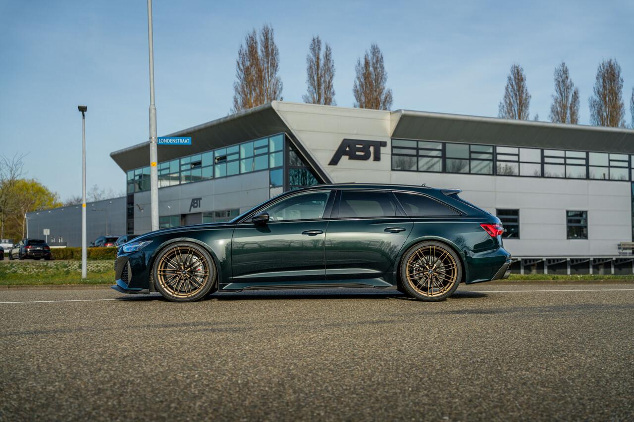 Audi RS6 ABT RS6-S 700pk | ABT HR22 Matt Racing Gold | Audi Exclusive | Carbon optiek | RS Design pakket rood | Dynamic plus incl keramisch | uitgebreid leder pakket HD Maxtrix LED | Panorama dak | Assistentiepakket Tour + City + Parkeren | B&O sound | Comfort sle