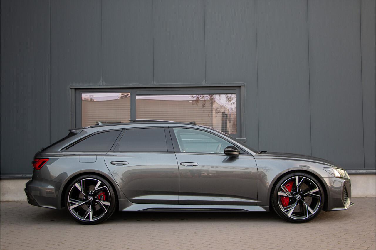 Audi RS6 Avant V8 600PK | BTW | Keramische | ACC | 360 Cam | Head up | B&O + | Stoelventilatie | Lane & Side Assist | Dynamic+ 305km/h| Laser | Achterasbesturing | Laser | Memory | Garagedeuropener | Apple & Android Carplay | Sportuitlaat | Ambiance | Carbon | N.P