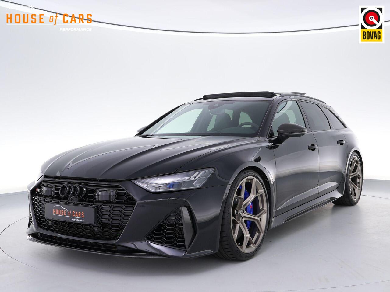 Audi RS6 Avant 600pk TFSI quattro |B&O Advanced|dynamic plus pakket|carbon pakket|luchtvering|keramisch|panoramadak|dynamic steering|HUD|BLIS|stoelventilatie|matrix LED|
