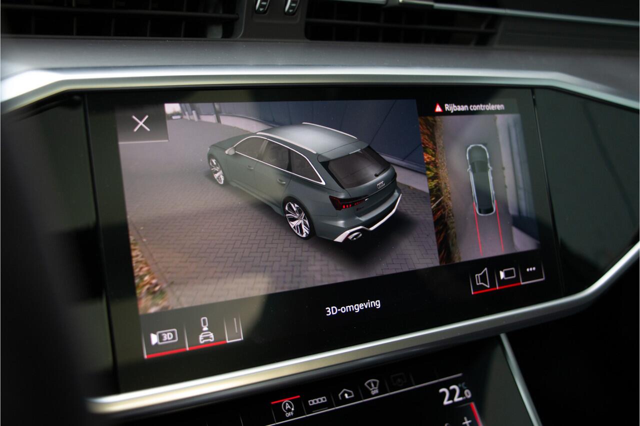 Audi RS6 Avant V8 600PK | BTW | Keramische | ACC | 360 Cam | Head up | B&O + | Stoelventilatie | Lane & Side Assist | Dynamic+ 305km/h| Laser | Achterasbesturing | Laser | Memory | Garagedeuropener | Apple & Android Carplay | Sportuitlaat | Ambiance | Carbon | N.P