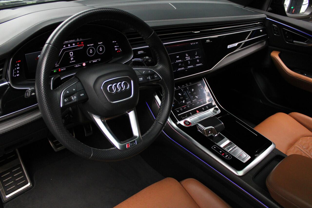 Audi RSQ8 4.0 TFSI B&O HUD Carbon ACC Panodak Leder Keyless Climate (4-zone) Elektr. bedienbaar achterklep Keyless Stoelventilatie Stoelverwarming Sportstoelen Plus Matrix LED LM velgen 23 inch BTW auto