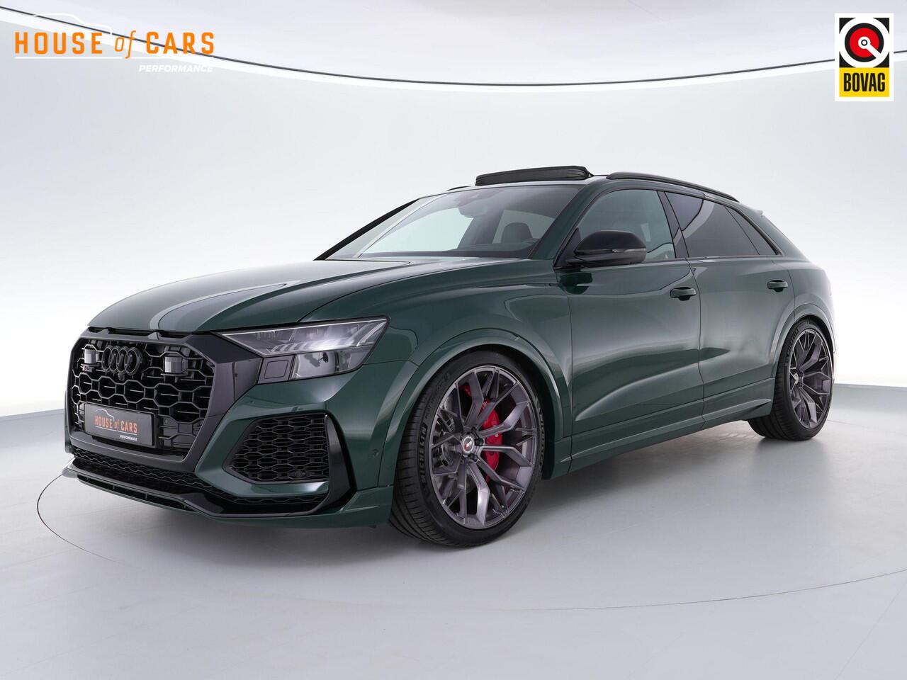 Audi RSQ8 4.0 600pk TFSI quattro |Goodwood Green|org. NL|1e eigenaar|panoramadak|B&O|head up|memory|360 camera|achteras besturing|elek. trekhaak|stoel ventilatie & verwarming|carbon interieur|Apple Carplay|23" lichtmetalen wielen|