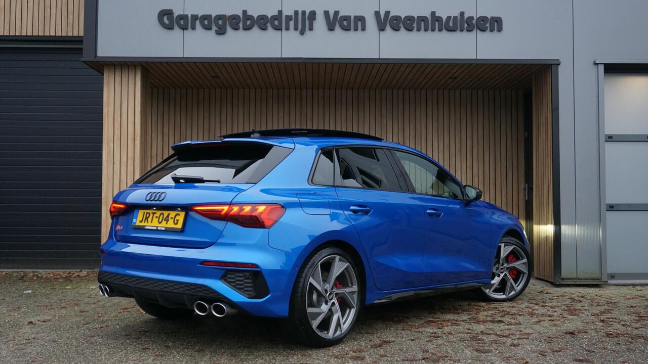 Audi S3 SPORTBACK 2.0 TFSI 310pk Quattro Pano.dak B&O RS-Seat Nappa HUD *Black Optik* 19inch LM Audi Sport *Arablau Pearl * *Unieke S3*