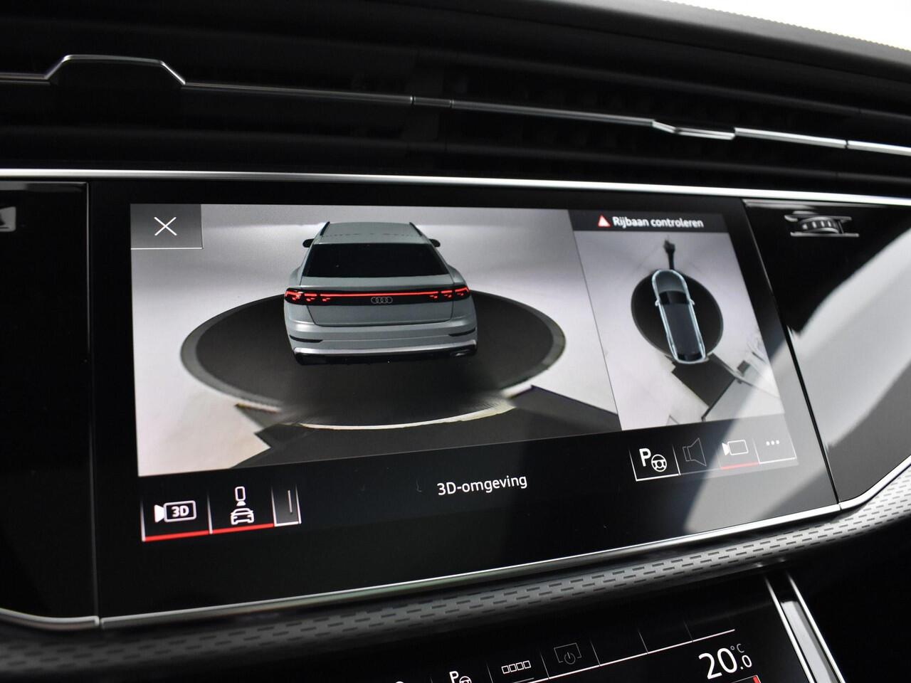 Audi SQ8 4.0 TFSI quattro 507 PK · HD-matrix + laser koplampen · Panoramadak · Audi exclusive Alcantara · Sportstoelen plus rood stiksel