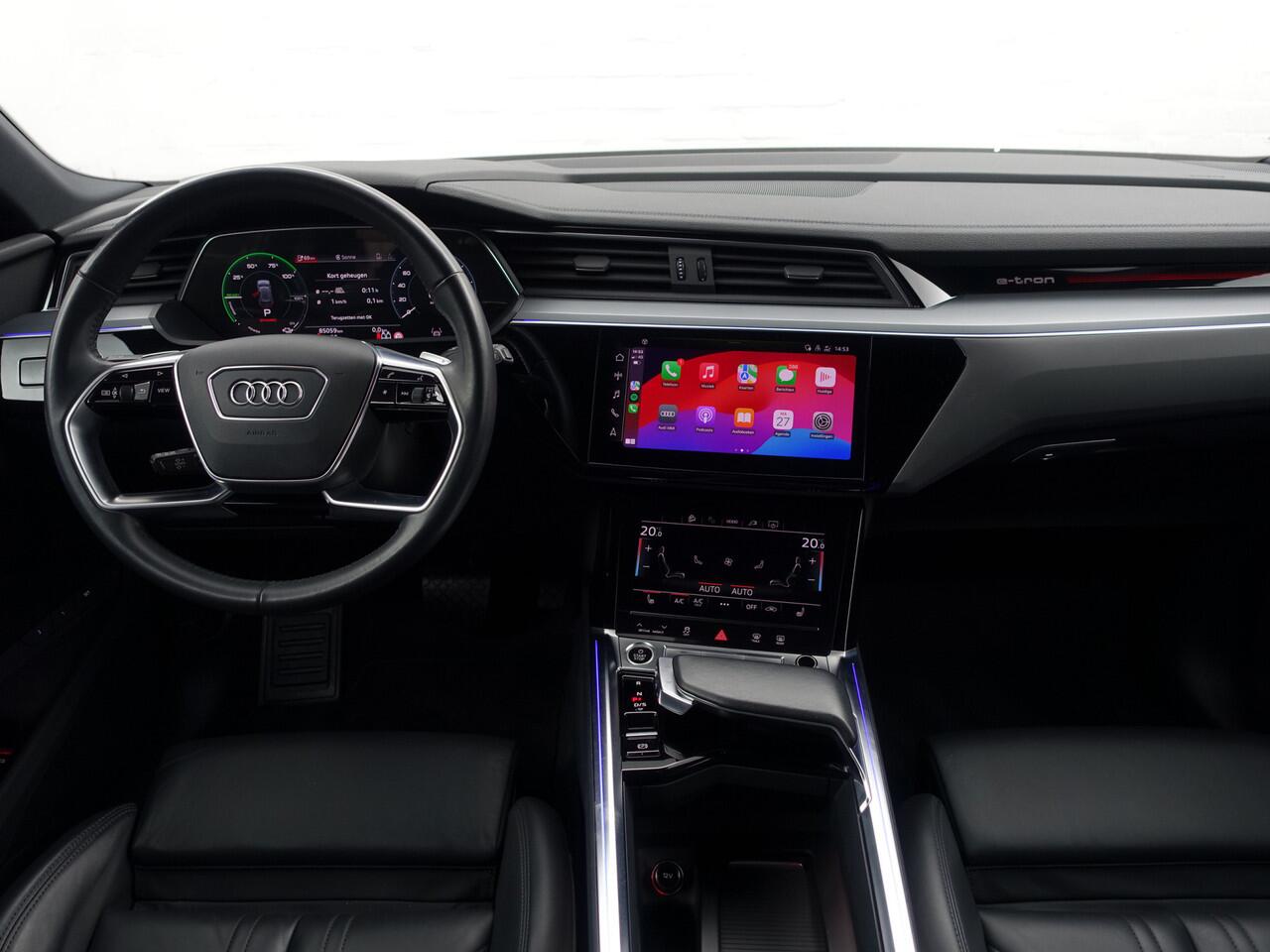 Audi e-tron 55 quattro Business edition Plus 95 kWh 2x Laadpoort, Panoramadak, Memory, Carplay, Leder Sport Interieur, Sfeerverlichting