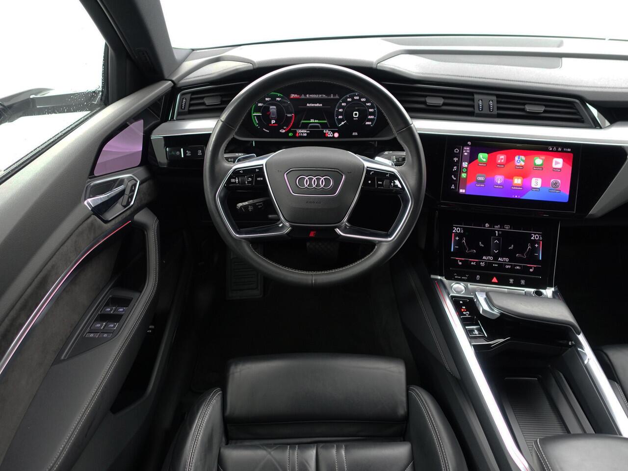 Audi e-tron e-tron 55 quattro S advanced 95 kWh Bang Olufsen, Camera Spiegels, 360 Camera, Sfeerverlichting, Luchtvering