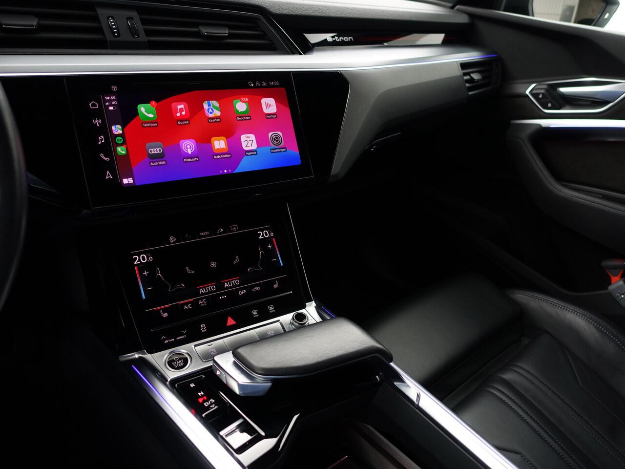 Audi e-tron 55 quattro Business edition Plus 95 kWh 2x Laadpoort, Panoramadak, Memory, Carplay, Leder Sport Interieur, Sfeerverlichting