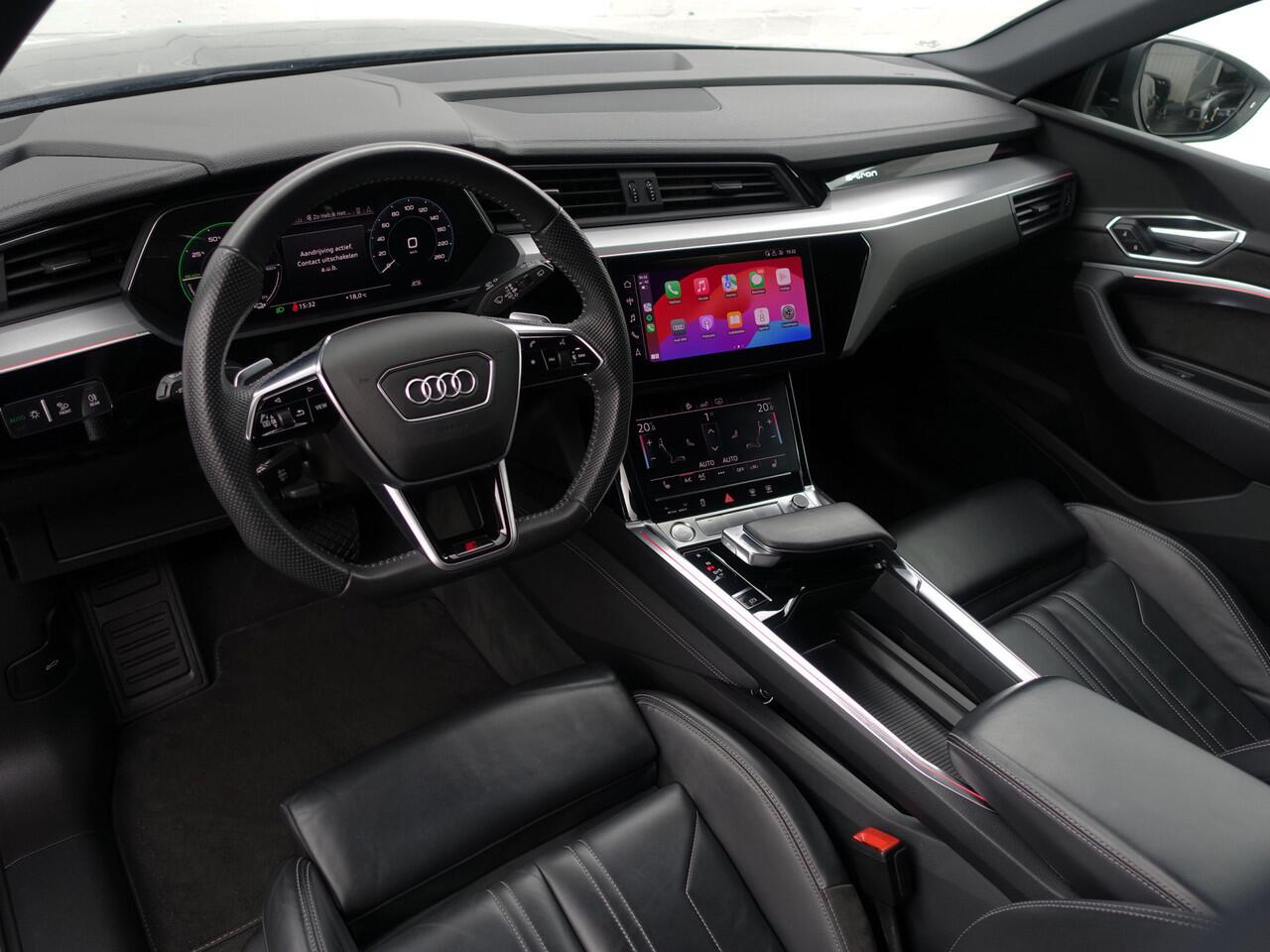 Audi e-tron e-tron 55 quattro advanced 95 kWh- Panoramadak, CarPlay, Ada Cruise, Sfeerverlichting, Camera, Memory, Design Leder Interieur