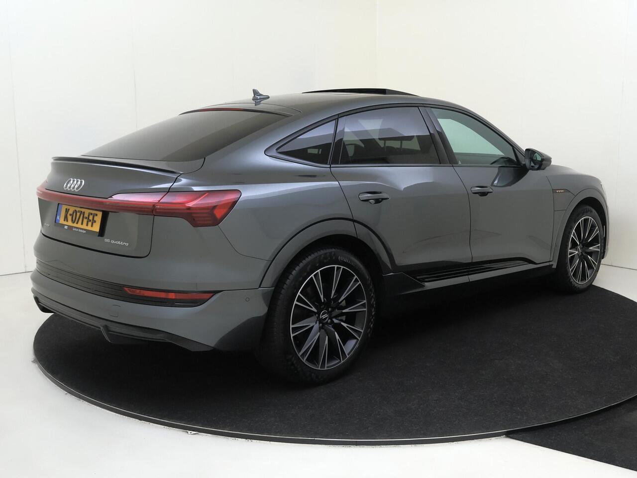 Audi e-tron Sportback 55 quattro S edition 95 kWh | SoH 100% | Panoramadak | Luchtvering | 360 camera | Achteruitrijcamera | Adaptieve cruise control | Stoelverwarming | Dodehoek detectie |