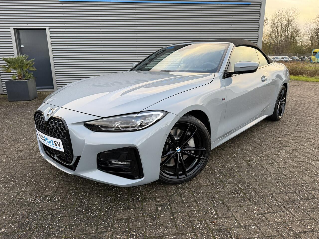 BMW 4-SERIE Cabrio 430i High Executive M Sport 19 Inch Leer Elek Stoelverstelling Nekverwarming Stuurwielverwarming ACC Brooklyn Grau Metallic