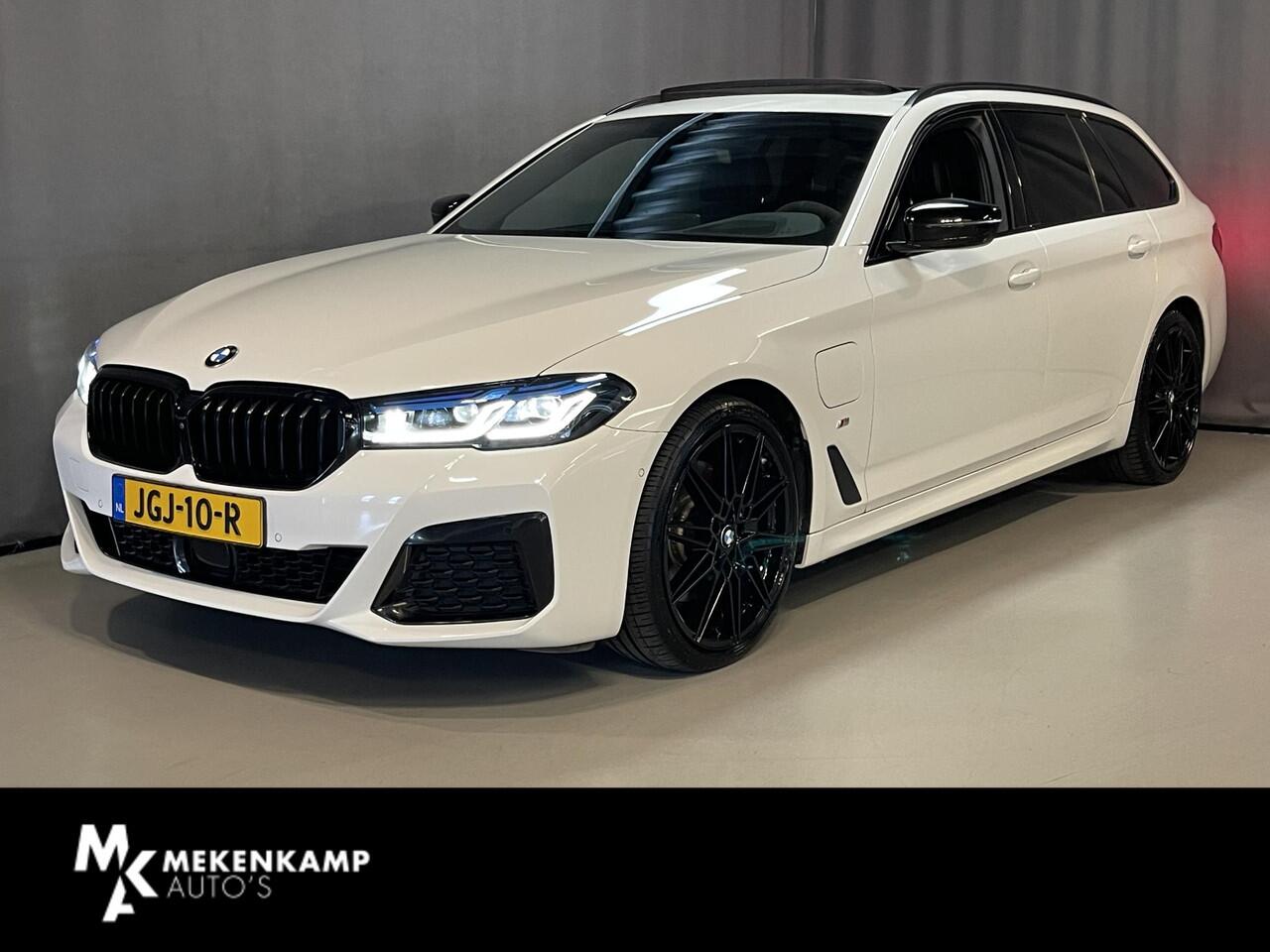 BMW 5-SERIE Touring 530e High Executive M Sport 20"/Soft Close/Active Steering/Panoramadak/Laser LED/Leder/Head-up/Keyless/Stoelverwarming + koeling/Adaptieve cruise/Dodehoek/Camera/Apple Carplay & Android Auto