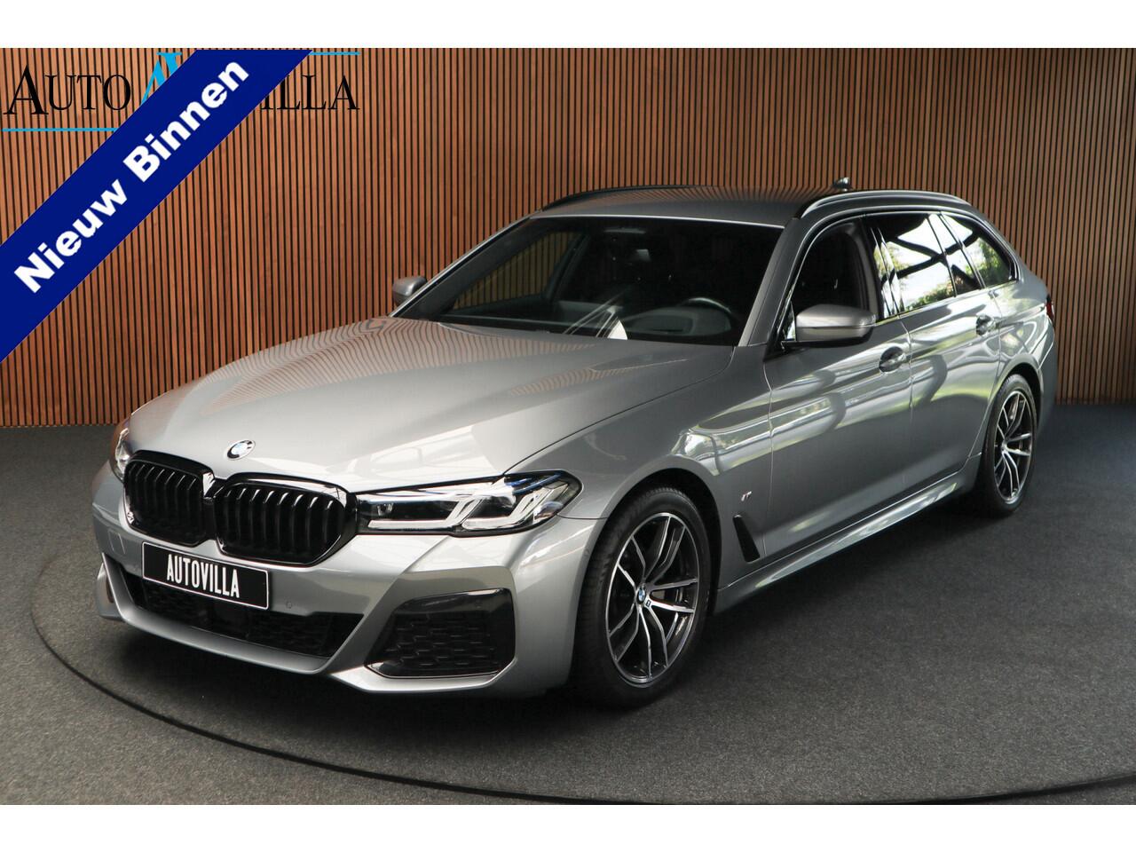 BMW 5-SERIE Touring 520i M-Sport HUD Matrix DAP ACC Leer PDC Elektr. uitklapbaar trekhaak Elektr. bedienbaar achterklep Navi Camera Climate (3-zone) Memory seats PDC Zwarte binnenhemel LM velgen BTW auto