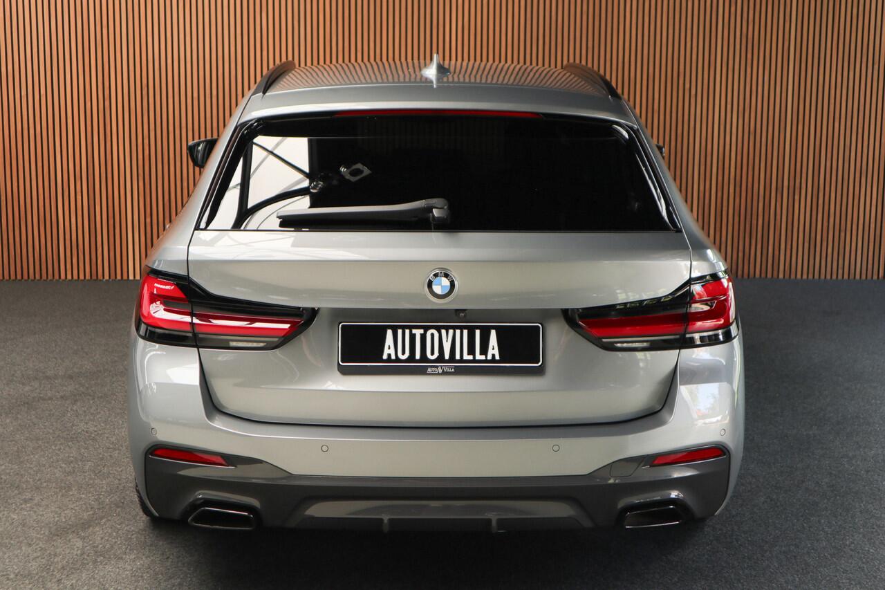 BMW 5-SERIE Touring 520i M-Sport HUD Matrix DAP ACC Leer PDC Elektr. uitklapbaar trekhaak Elektr. bedienbaar achterklep Navi Camera Climate (3-zone) Memory seats PDC Zwarte binnenhemel LM velgen BTW auto