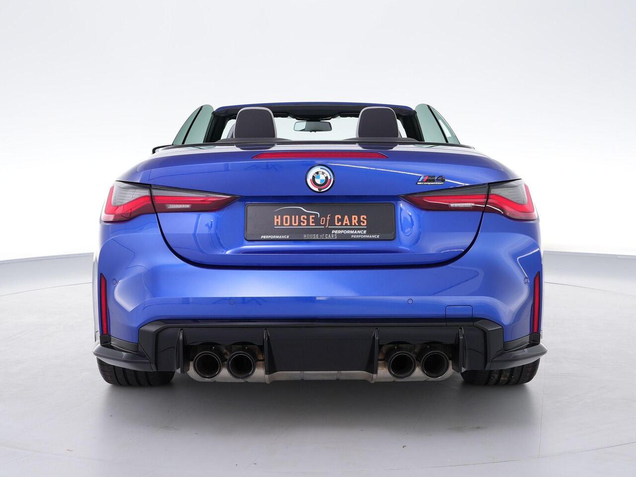 BMW M4 Competition Cabrio 510pk xDrive |dealer onderhouden|M-sport|M-sport stoelen|Laser LED|memory|360 camera|nekverwarming|sportuitlaat|HUD|blind spot|stoelventilatie + verwarming|