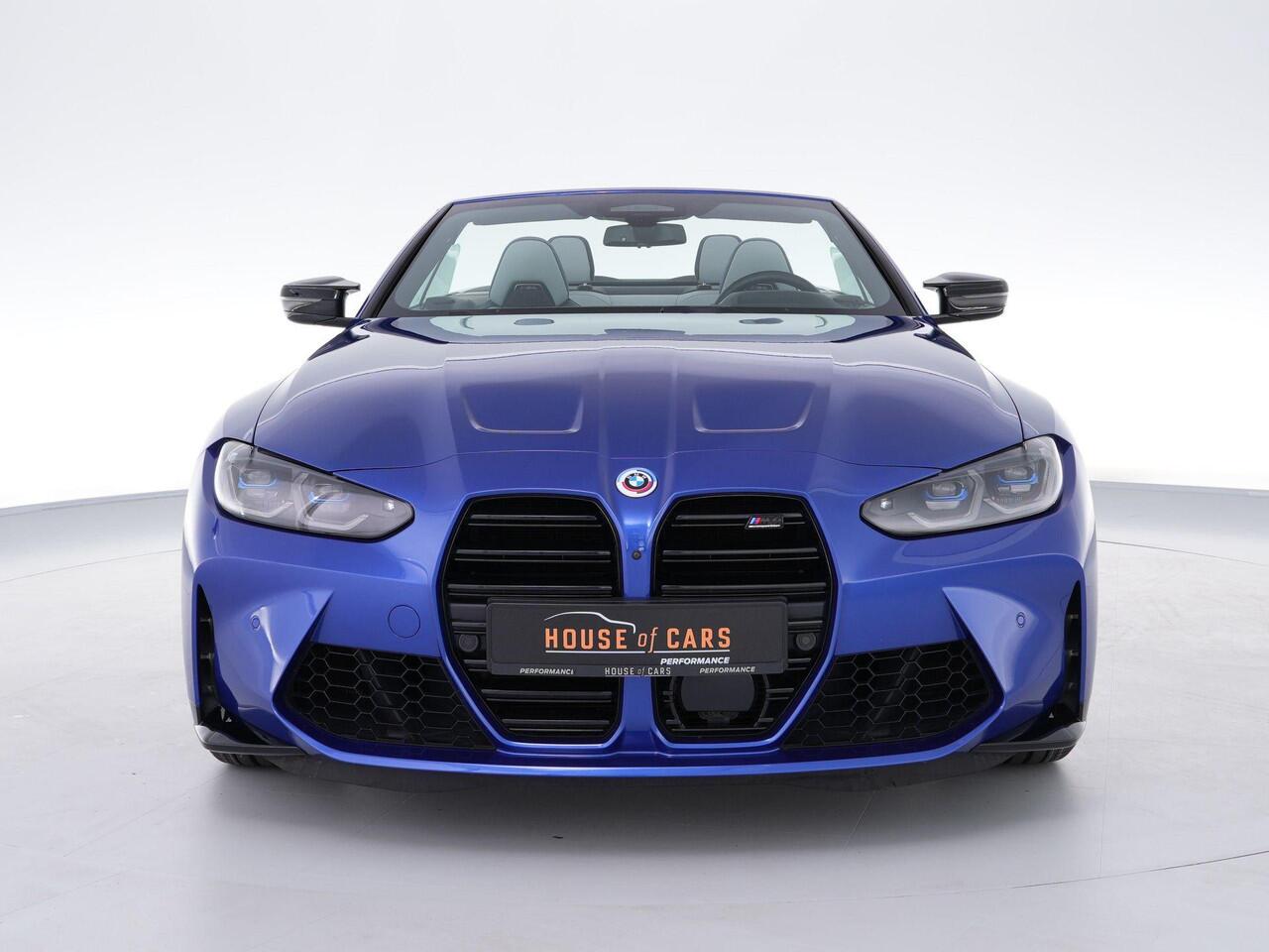 BMW M4 Competition Cabrio 510pk xDrive |dealer onderhouden|M-sport|M-sport stoelen|Laser LED|memory|360 camera|nekverwarming|sportuitlaat|HUD|blind spot|stoelventilatie + verwarming|