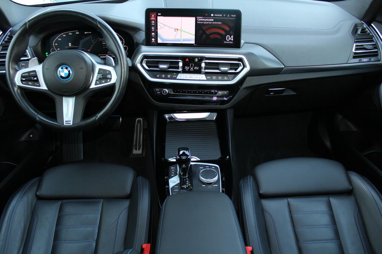 BMW X3 xDrive30e High Executive M-Sport | Incl. 12 maanden Garantie | Panorama dak | Harman/Kardon Audiosysteem | Head-Up Display | Elektrisch verstelbare stoelen met memory | Adaptive cruise | 360* Camera | Elektrische kofferbakklep | Dodehoekdetectie | Stoelve