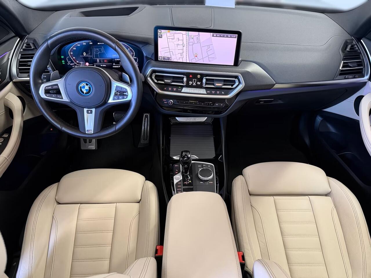 BMW X3 xDrive30e M-SPORT ** LASER, NAVI+, IVORY LEDER, PANORAMA, 20-inch LMV, TANSANIT INDIVIDUAL ** 1e EIG ** ** INFORMEER OOK NAAR ONZE AANTREKKELIJKE FINANCIAL-LEASE TARIEVEN **