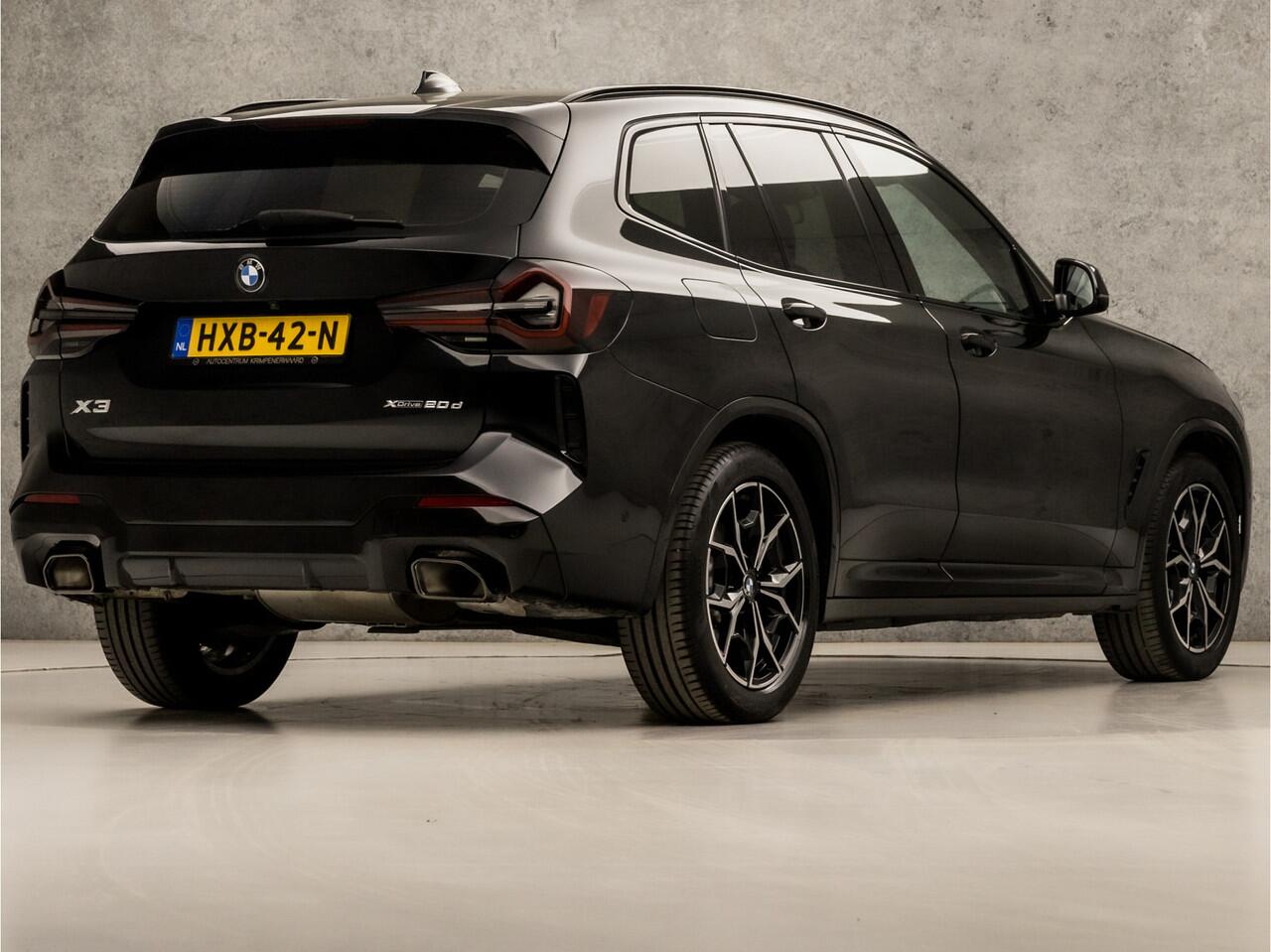 BMW X3 xDrive20d High Executive M Sport 191Pk Automaat (PANORAMADAK, M STUUR, LASER LED, APPLE CARPLAY, HARMAN/KARDON, STOELVERWARMING VOOR/ACHTER, LEDER, ELEK ACHTERKLEP, NIEUWSTAAT)