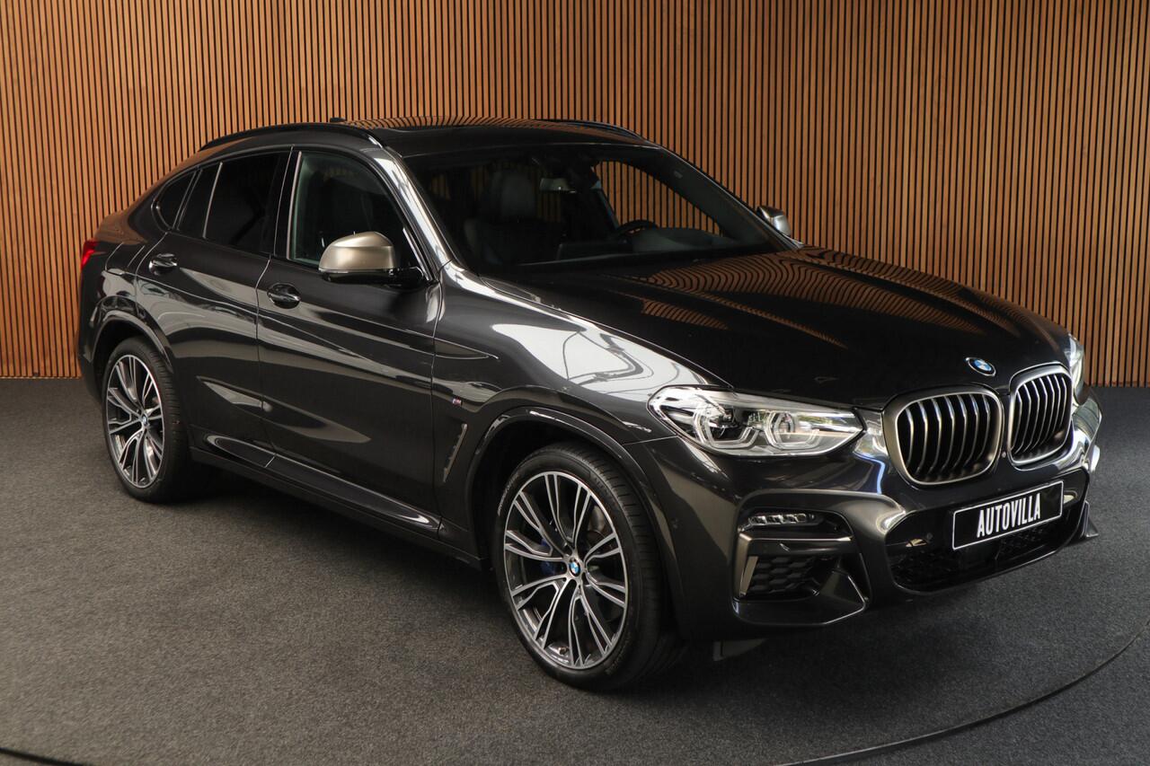 BMW X4 M40i HUD Panodak 360° Harman K Leer ACC Navi Keyless Entry & Go Elektr. uitklapbare trekhaak Elektr. bedienbare achterklep Memory seats Climate voor & achter PDC Zwarte hemelbekleding 21 inch LM v